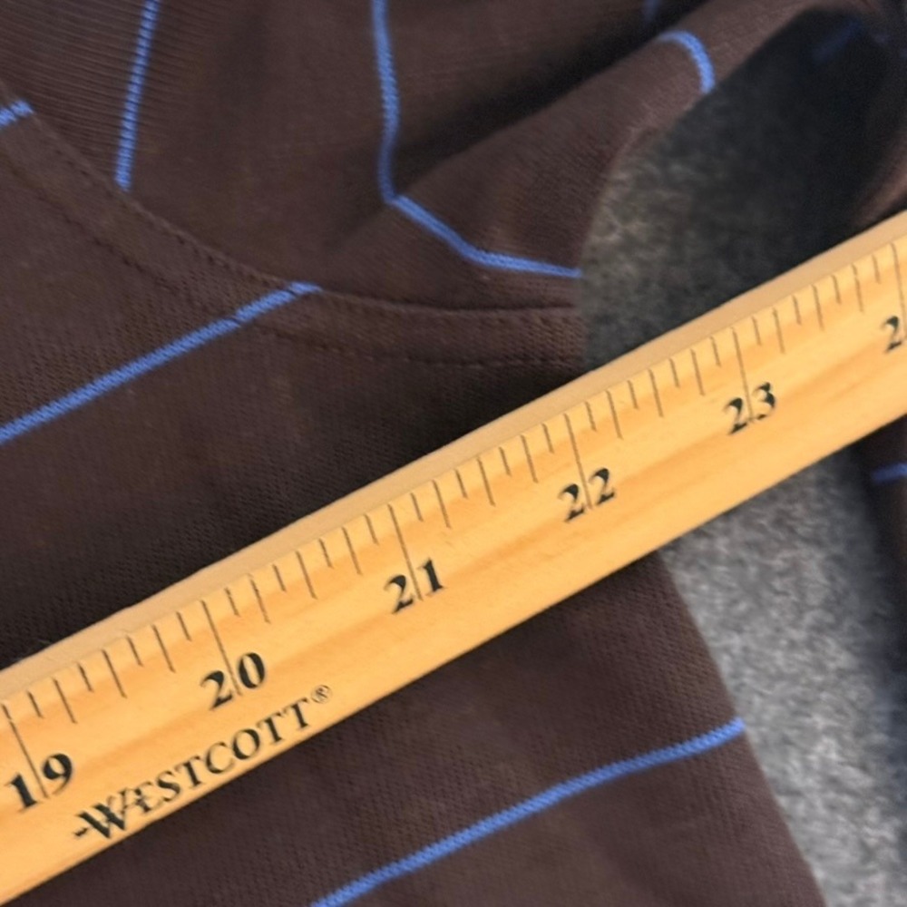 J.Crew Mens Long Sleeve Striped Rugby Shirt Brown Blue Size M NWT Preppy Lux - Picture 9 of 10